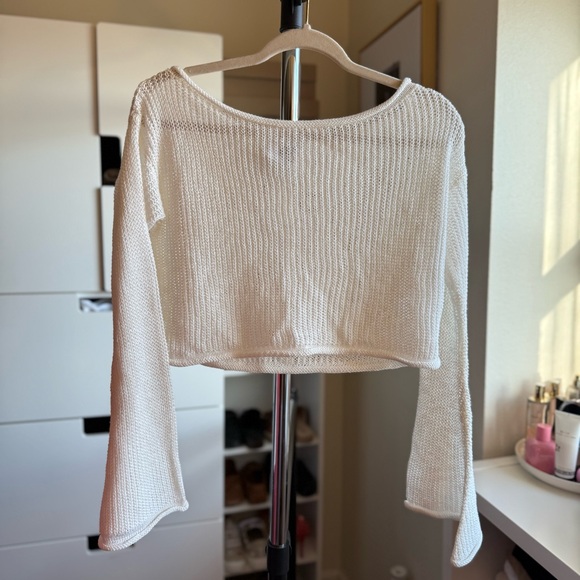 Princess Polly Cafe Pari White Light Spring Summer Sweater - Picture 2 of 8